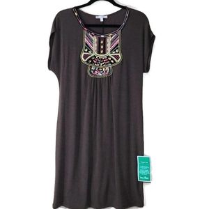 Moa Moa Embellished Boho Dress Size Large